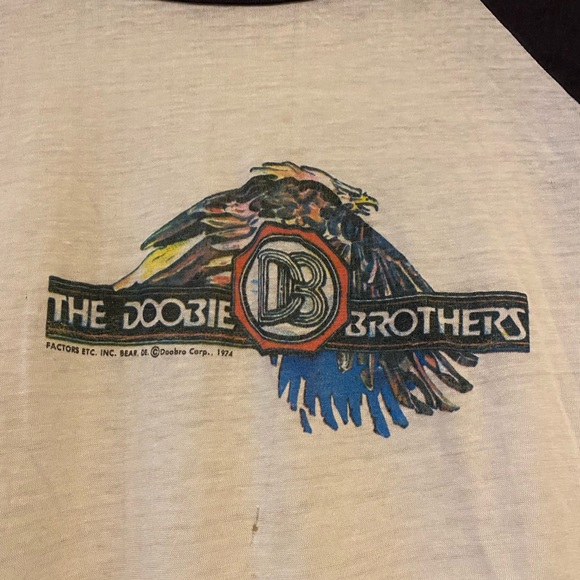 RARE Vintage 70’s Doobie Brothers 3/4 baseball tee - Picture 4 of 7